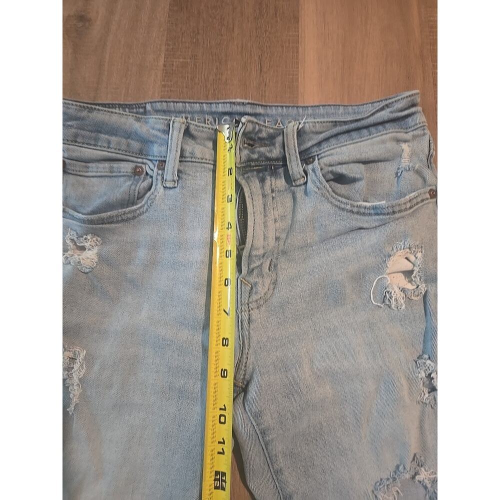 American Eagle Outfitters Skinny Light Blue Distressed Denim Jeans Women - Picture 10 of 16
